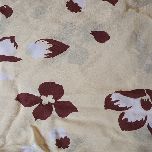 Betsey Johnson Vintage Yellow and Brown Floral Sheer Maxi Dress Size L Spring - Picture 3 of 7